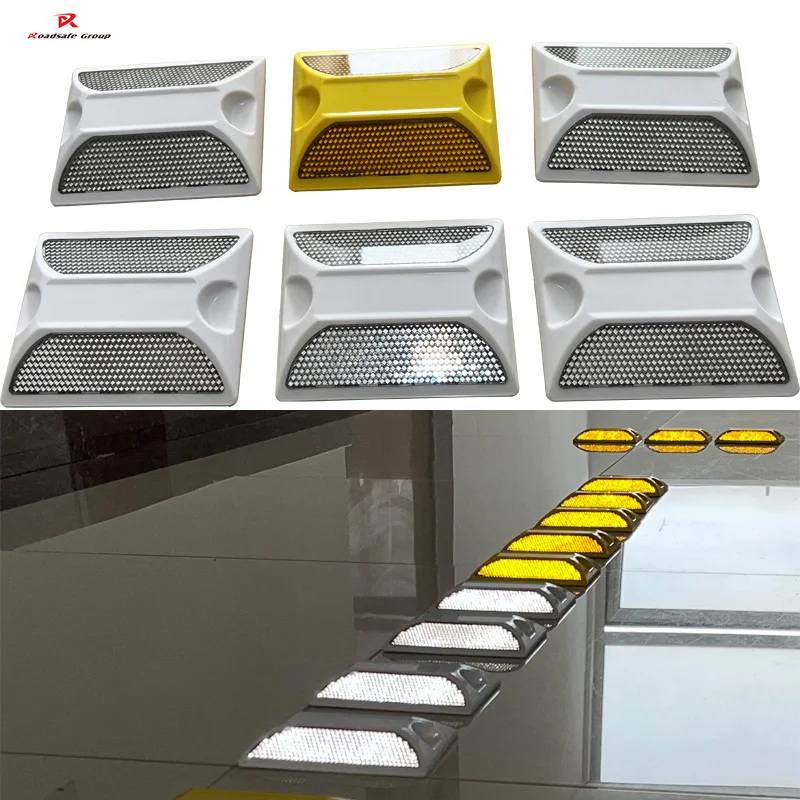 ROADSAFE High Visibility High-Intensity Prismatic Reflective Plastic Road Stud Sand-Filled Cat Eye Rated Traffic Warning Safety