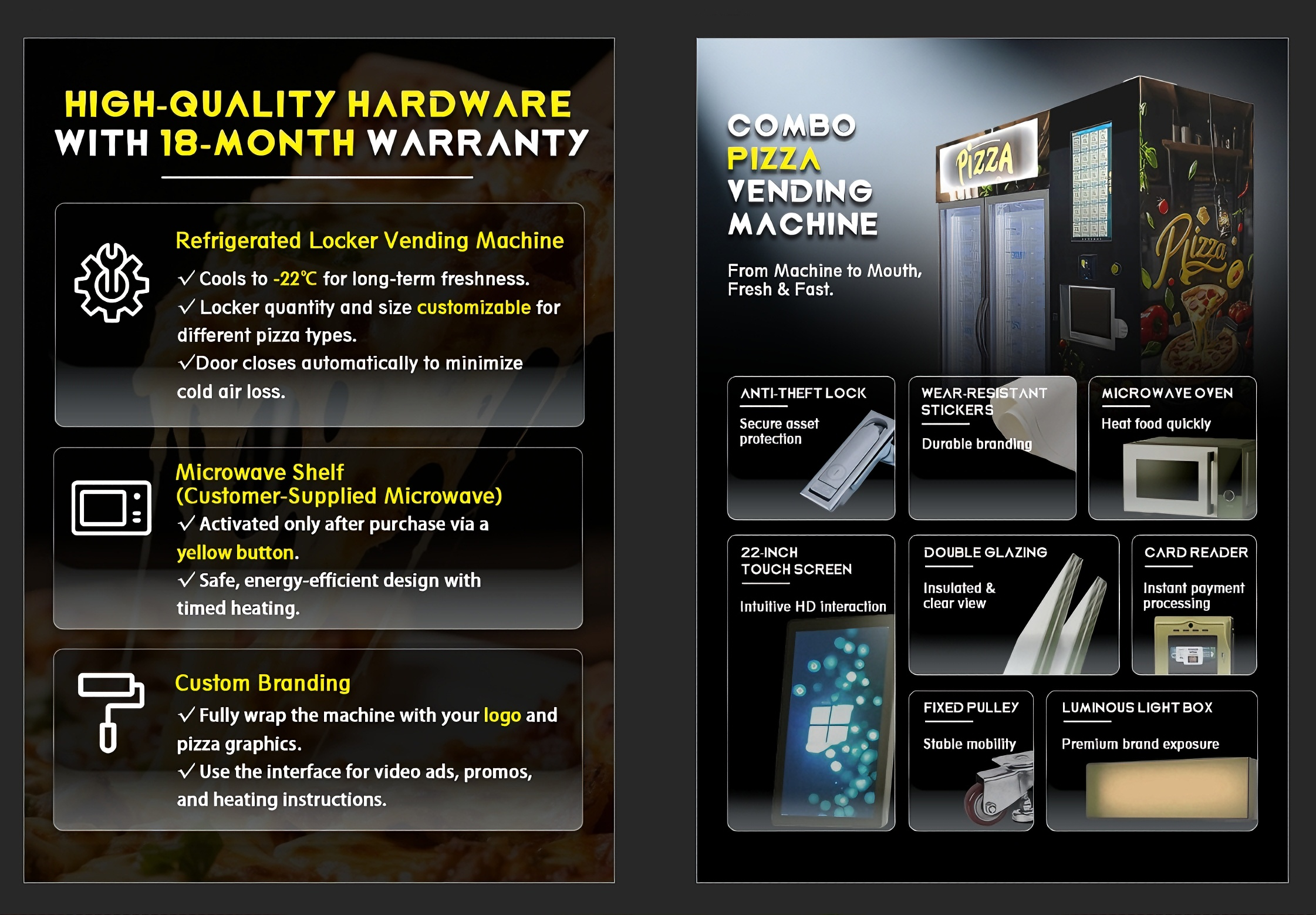 Pizza Locker Vending Machine for Retail – Microwave Heating Solution for Pizza Shops & Food Businesses