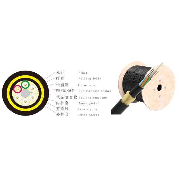 ADSS GYFTCY All Dielectric Self Supporting Cable Double Sheath 4-144F Black PBT
