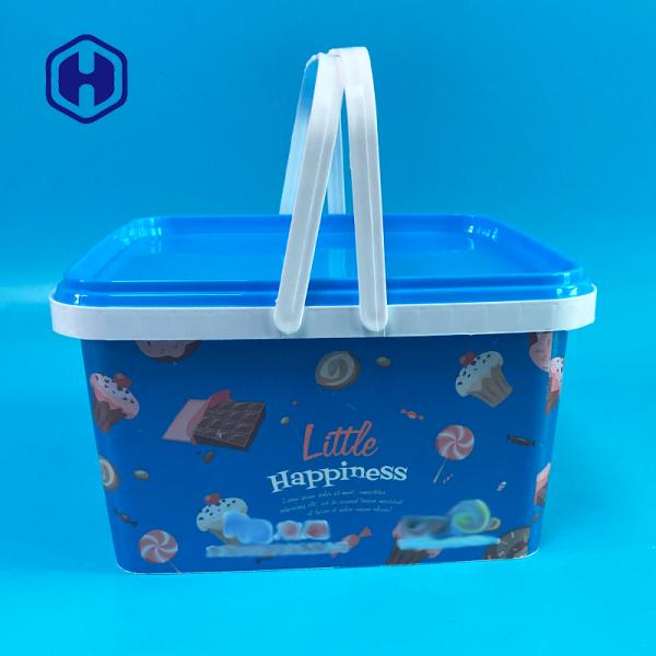 Custom Square 195mm 113OZ Cookie Biscuit IML Container