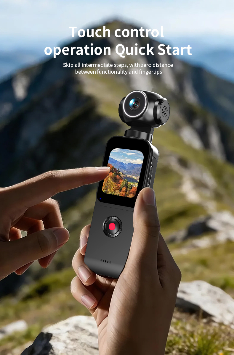 Super Popular 5k Touch Handheld Gimbal Action Camera Lightweight Camera Multiple Shooting Modes Wifi Supported