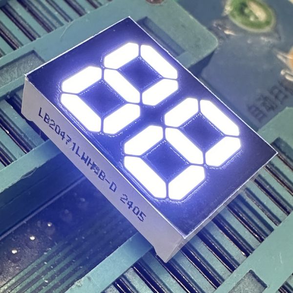 Ultra Bright White 12mm (0.47-Inch) 2-Digit 7-Segment Common Cathode LED Display for Water Heater Temperature Control