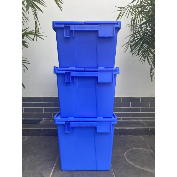 Impact Resistance Plastic Attached Lid Containers For Industrial