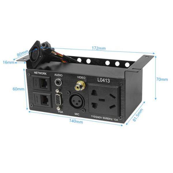 250V Under Desk Power Strip , Table Bottom Lifting Side - Mounted Desktop Information Box