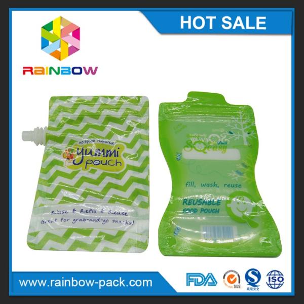 Transparent Liquid Spout Bag For Beverage / Energy Drink Packaging