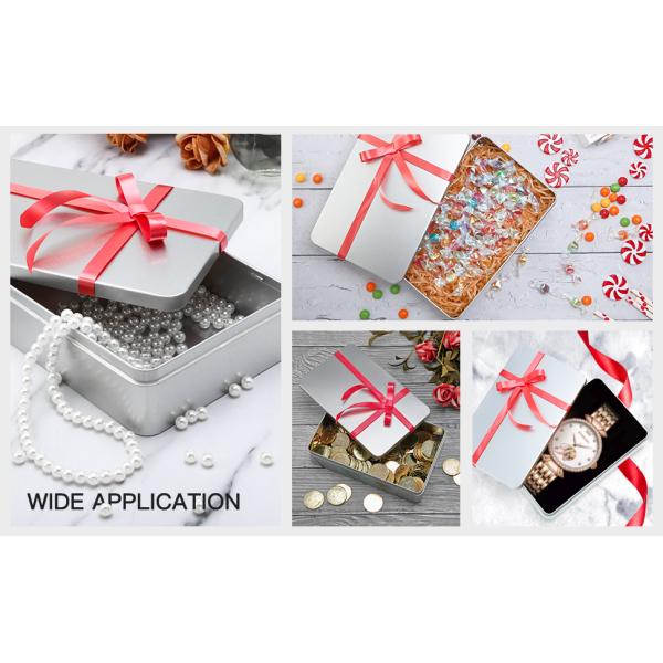 8.5 By 5.3 By 1.9 Inch Silver Rectangular Empty Tin Box Containers, Gift, Jewelery And Storage Tin Kit, Home Organizer