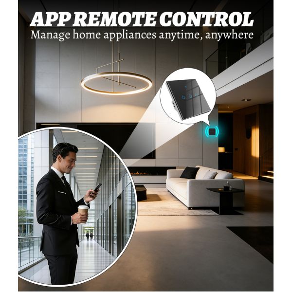 ODM Smart Lighting Control Alexa Touch Panel Wifi Switch No Neutral 86mm