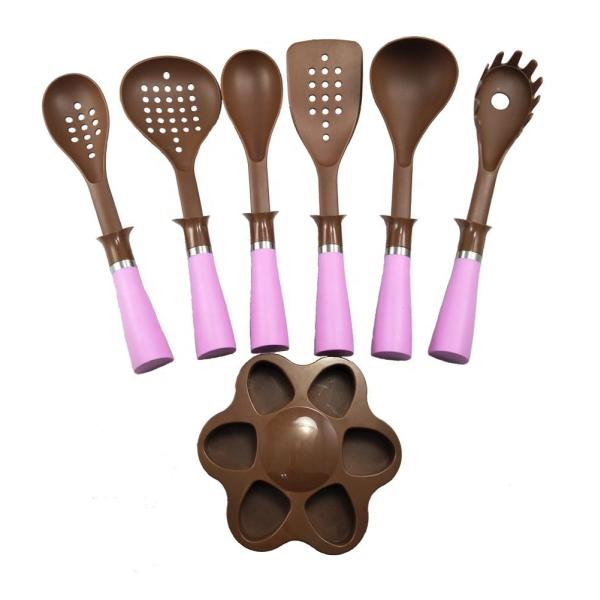 Tabletop Cooking Essentials 7-Piece Plastic Cooking Tool Set for Eco-Friendly Kitchen