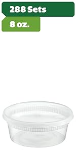 Plastic Deli Containers With Lids, Slime, Soup, Meal Prep Containers Stackable Leakproof Microwave Dish