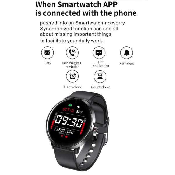 Waterproof IP68 Round Shape Smartwatch Support Vietnamese Port
