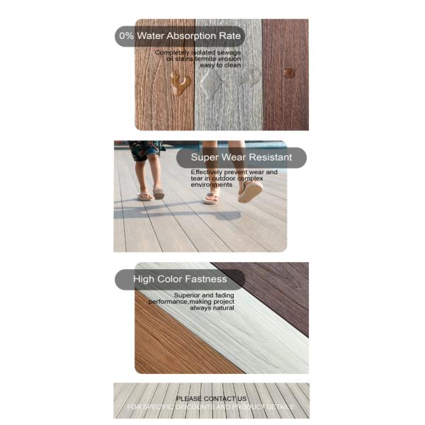 146 X 31mm WPC Solid Decking 150 X 25mm Terrace Wood Plastic Composite Panel
