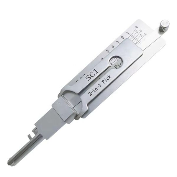 Lishi SC1 2-In-15 Pins Kit Set Locksmith Tools Decoder Lock Pick