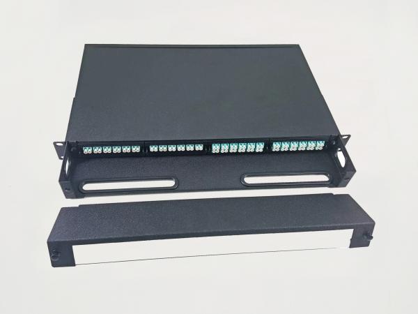 Buy 96 Cores 1U MPO Patch Panel Enclosure 4 bays wide 24 LC ports MTP Cassette Adaptors at wholesale prices