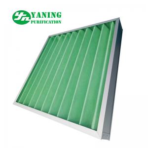 Quality Synthetic Fiber Material G4 Pleated Panel Filter 595x595x46mm Aluminum Frame for sale