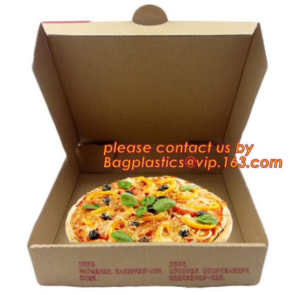 Cheap Custom offset printing corrugated pizza box, micro-flute die cut corrugated pizza boxes, kraft paper pizza box, cu
