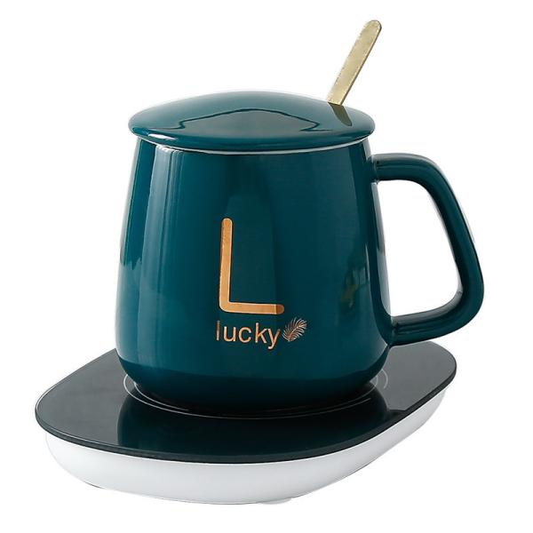 Customization Portable 55 Degrees Heated Ceramic Coffee Cup Mug with Temperature Control