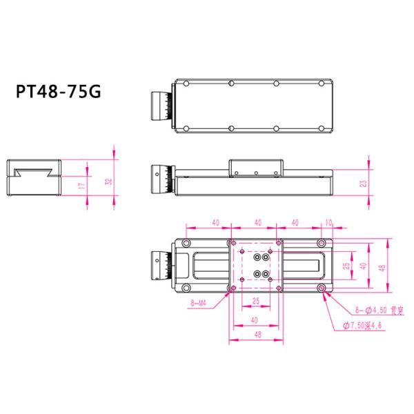 75/150mm Travel Manual Linear Stage X Axis Dovetail Guide