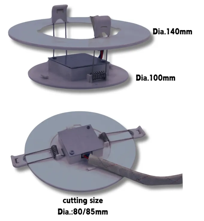 IP43 LED Emergency Spot Ceiling Down Light 3W Recessed Mount Downlights