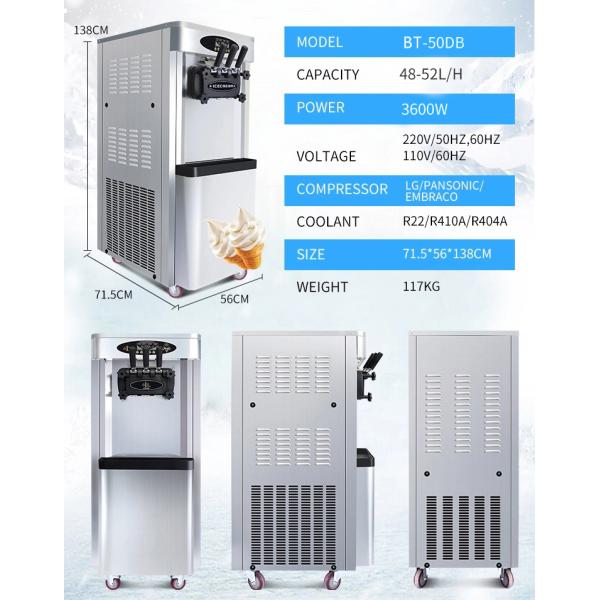 Commercial High Production Vertical Ice Cream Machine Bt-50DB
