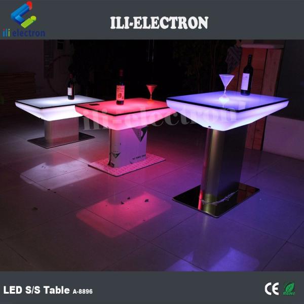 Commercial Square Glowing Bar Table RGB Remote Control With CE Certification