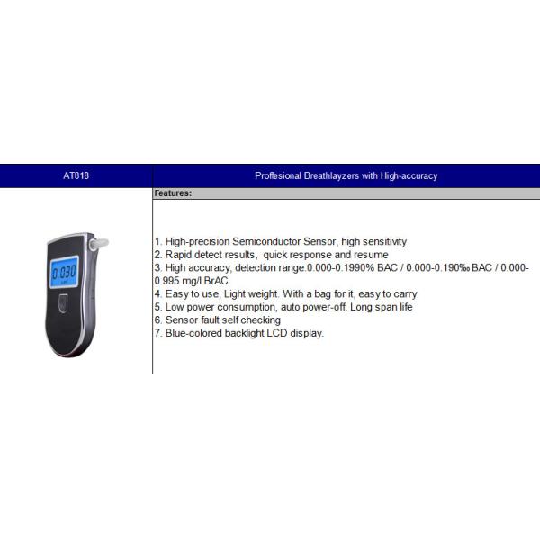 Advanced Breathalyzer Alcohol Tester Digital Lcd Display At6000