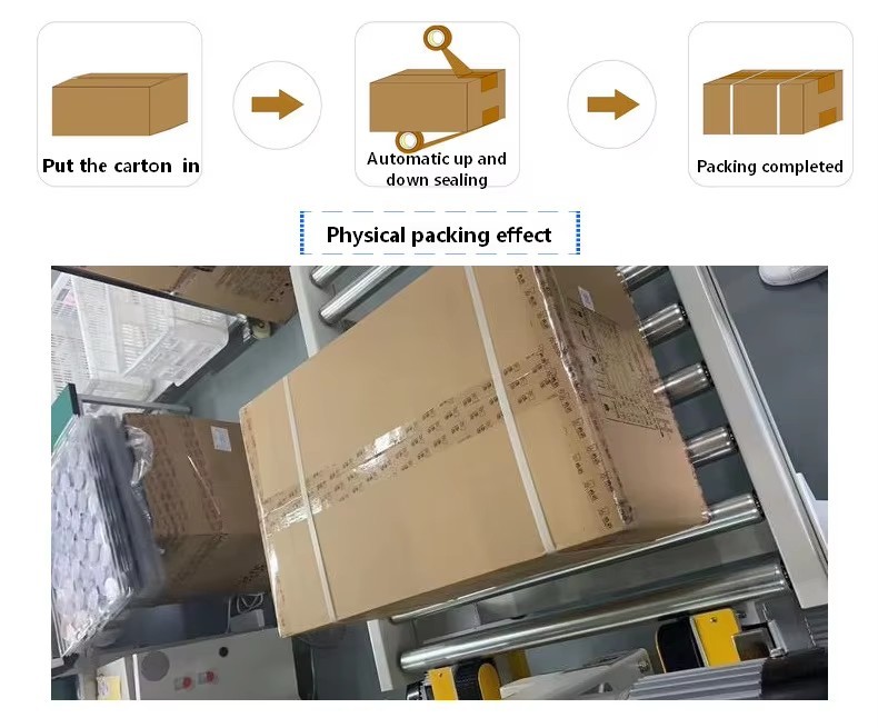 Semi-Automatic Straight Carton Sealing & PP Band Strapping Left & Right Drive All-in-One Machine