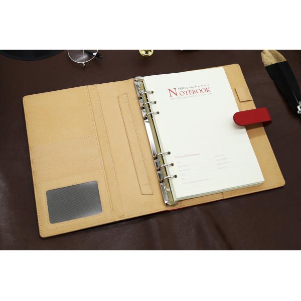 PU Leather Ring Binder Journal , Middle Size Refillable Planners Organizers