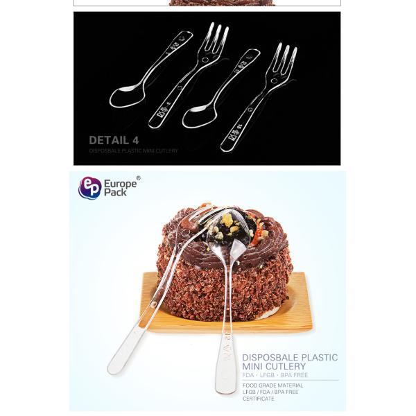 Amazon top seller 2019 clear PS cute dessert disposable spoon fork set