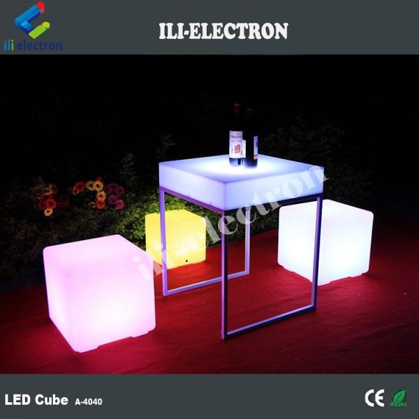 waterproof colorful light up cube chair