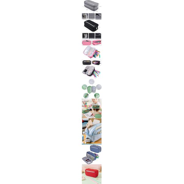 Nylon Large-Capacity Multi-Function Pencil Case Three-Layer Stationery Organizer Elementary School Student Pencil Storage Bag