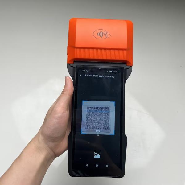 6.5 Inch Mini Android Swipe Machine OEM Android Handheld POS With Inbuilt Printer