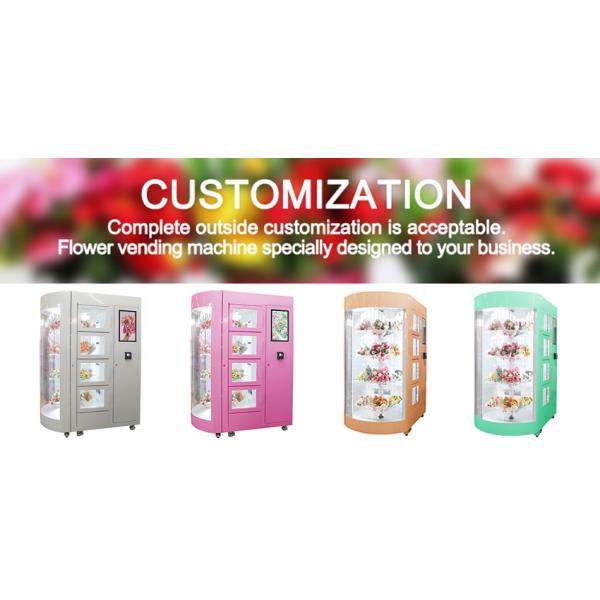 LCD Advertising Flower Vending Machine Fresh Rose With Temperature Controller