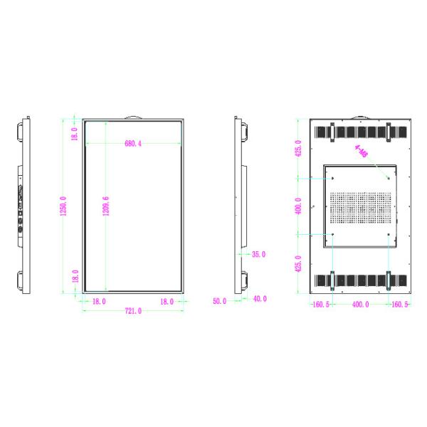 55inch Store Window Lcd Display Outdoor Window Facing Signage
