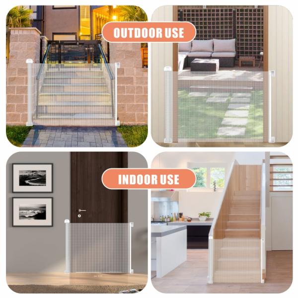 Pet Friendly Double Lock System Rolling Mesh Gates For Baby Safety