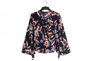 Summer Fashion Patterned Ladies printed blouse Floral Print Shirt Womens