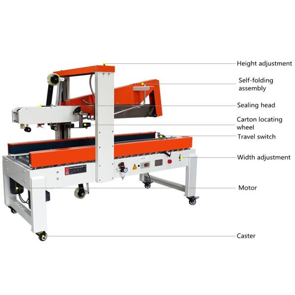 400W Semi Automatic Flap Folder Box Carton Case Sealing Machine with Left Right Drive