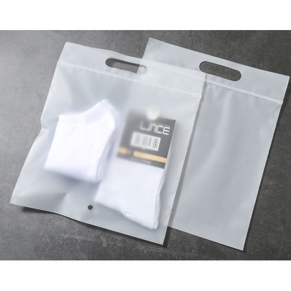Custom Print Logo Plastic Bag Resealable Frosted Ziplock Bag Translucent Self-Sealing Pouch with Handle