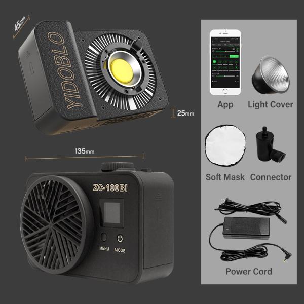 Wireless Control 0.4kg Cob Led Video Light 100watt Vlogging Kit Usb Charging Photography Lighting