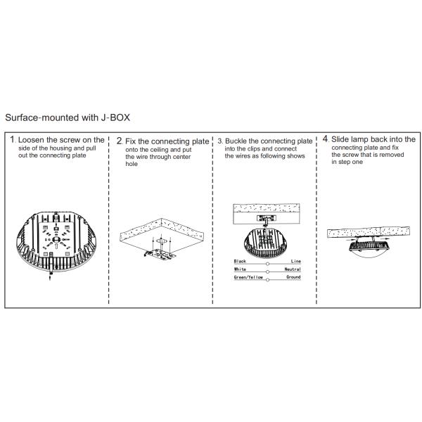 5700K IP65 Round Garage Ceiling Lights With Motion Sensor 6000LM