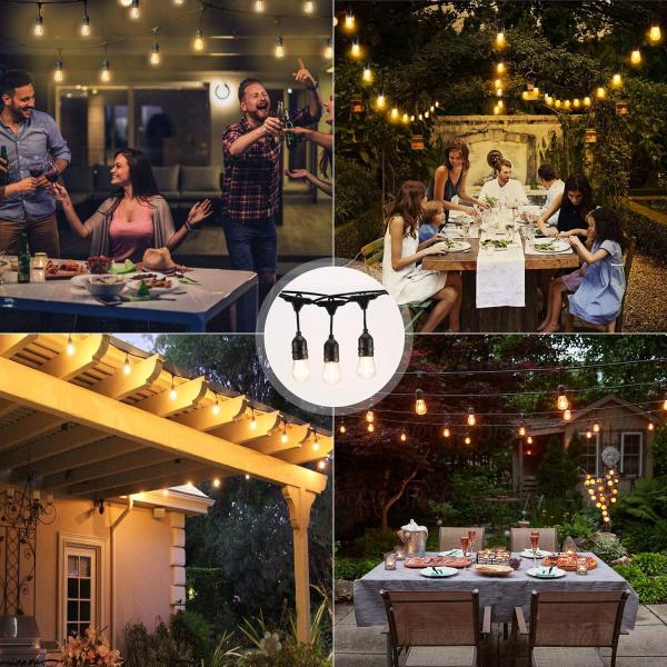 Party 39ft Festoon 16pcs S14 Solar Bulb String Lights