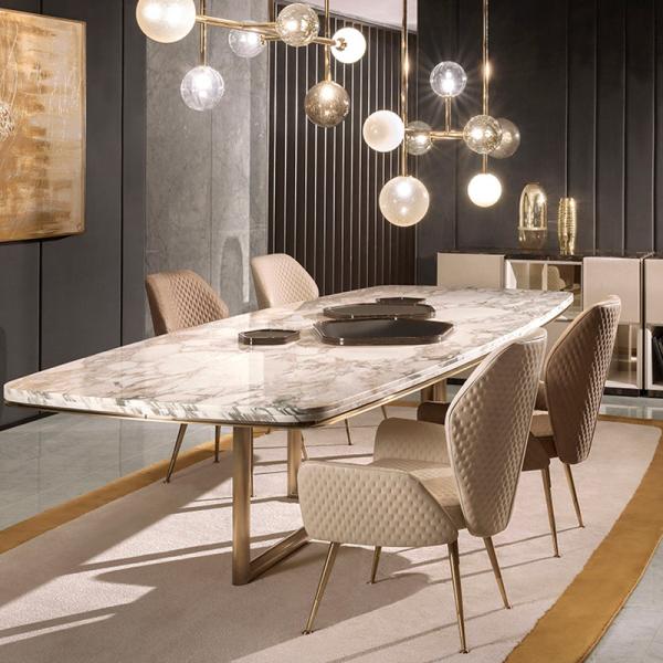 Contemporary Luxury Rectangle Marble Dining Table For Dining Room