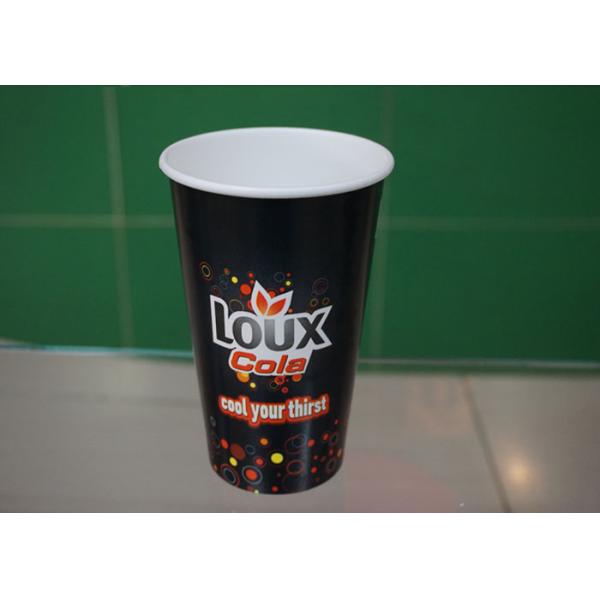 Black Eco Friendly Single Wall 16oz Paper Cup For Juice / Coco Cola