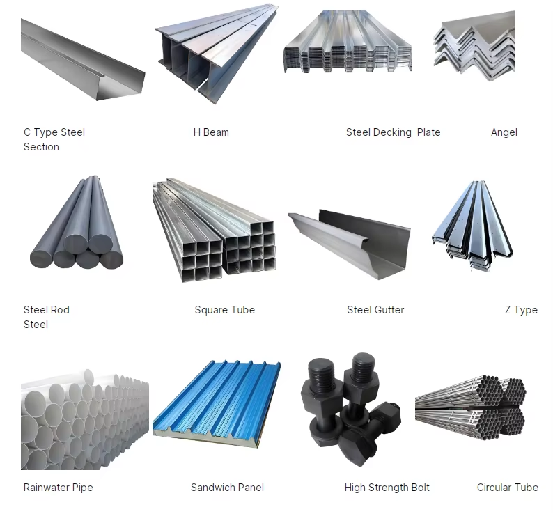 Prefabricated Warehouse Steel Structure Building Framework Factory Metal Work Plant Factory