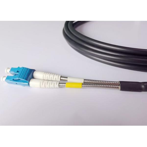 Black TPU Single Mode Fiber Patch Cable , 5.0mm Armoured Electrical Cable