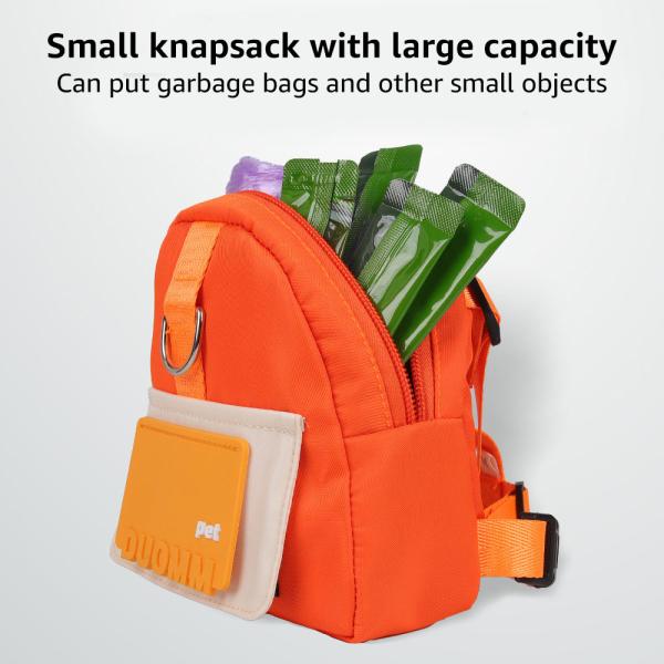 Colorful Small Dog Backpack Harness Adjustable Pet Harness Backpack With Traction Rope