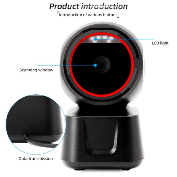 X7-600 Omnidirectional 2D Barcode Desktop USB QR Code Scanner for Customer Needs
