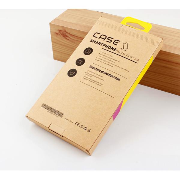 Matte Coating Kraft Paper Cell Phone Packaging Box With Clear Window