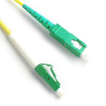 SC / APC to LC / APC Fiber Optic Patch Cord SM Simplex LSZH Cable