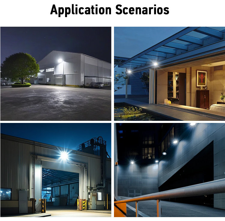 3CCT Selectable LED Flood Light with 180° Adjustable Angle and IK07 Impact Resistant for Outdoor Use