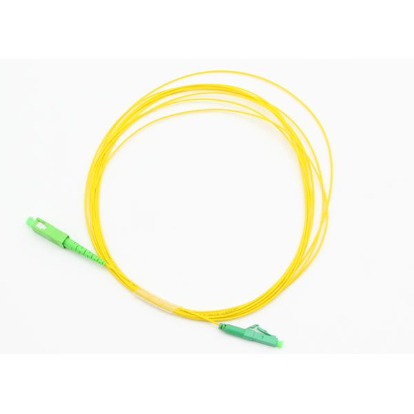 1.2mm Simplex 9 / 125μm LC APC - SC APC Fiber Optic Patch Cord OS2 G652D LSZH Yellow